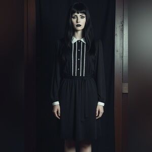 Jean Leslie Deadstock Wednesday Addams  vibes dress size 5